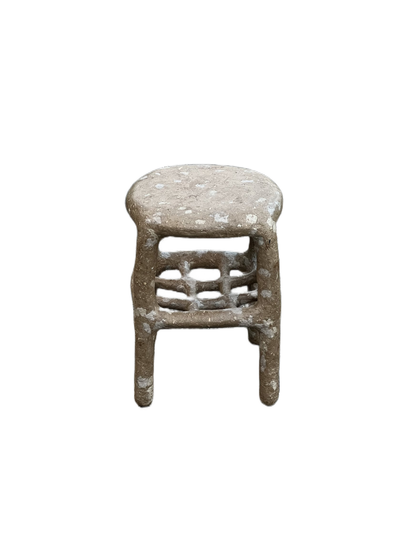 Brown "terazzo" papier-mache stool or table