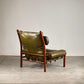 Inca Armchair by Arne Norell in Patinated Green Buffalo Leather, 1970s