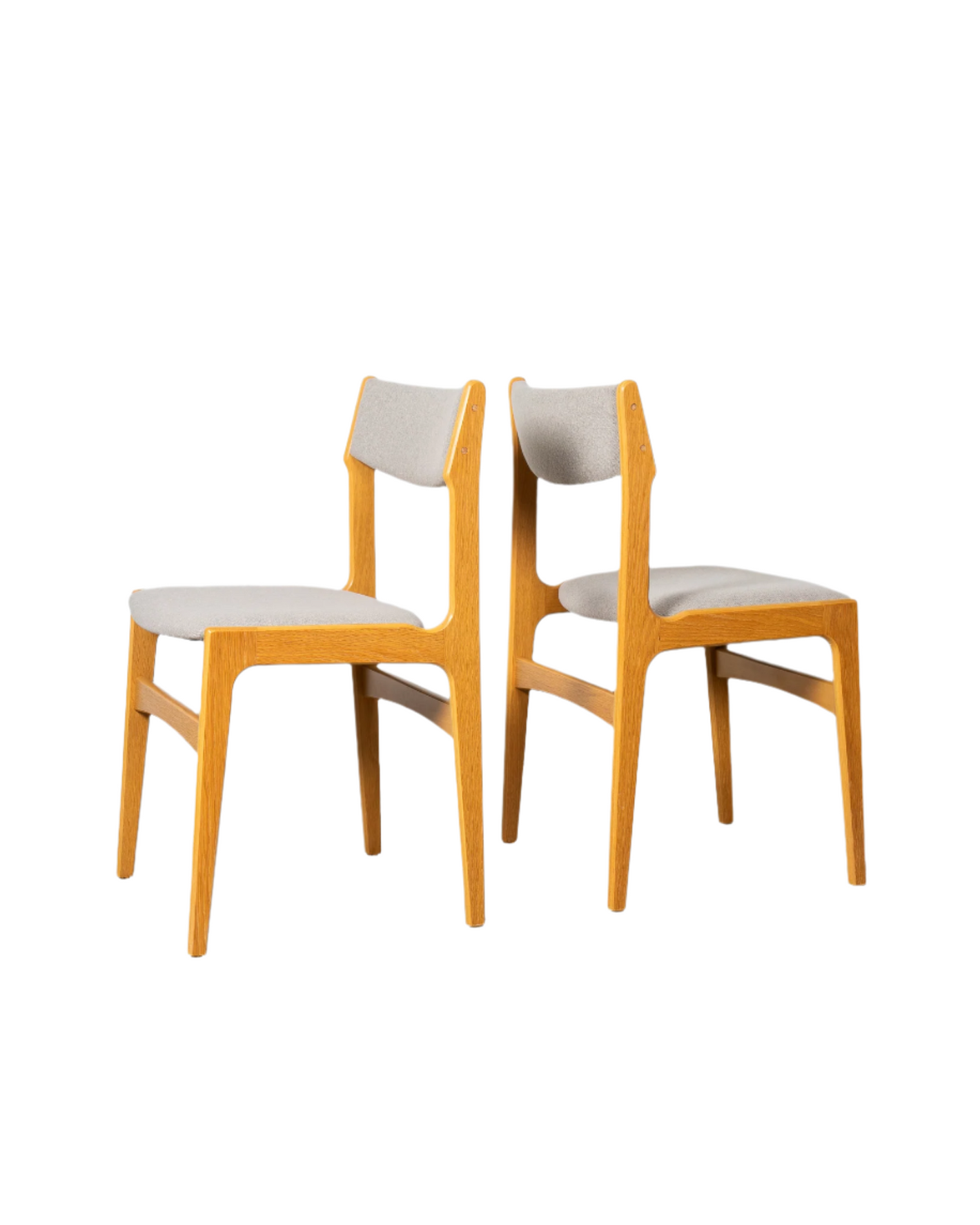 Pair of Grey Danish Chairs by Erik Buch made of oak, Denmark