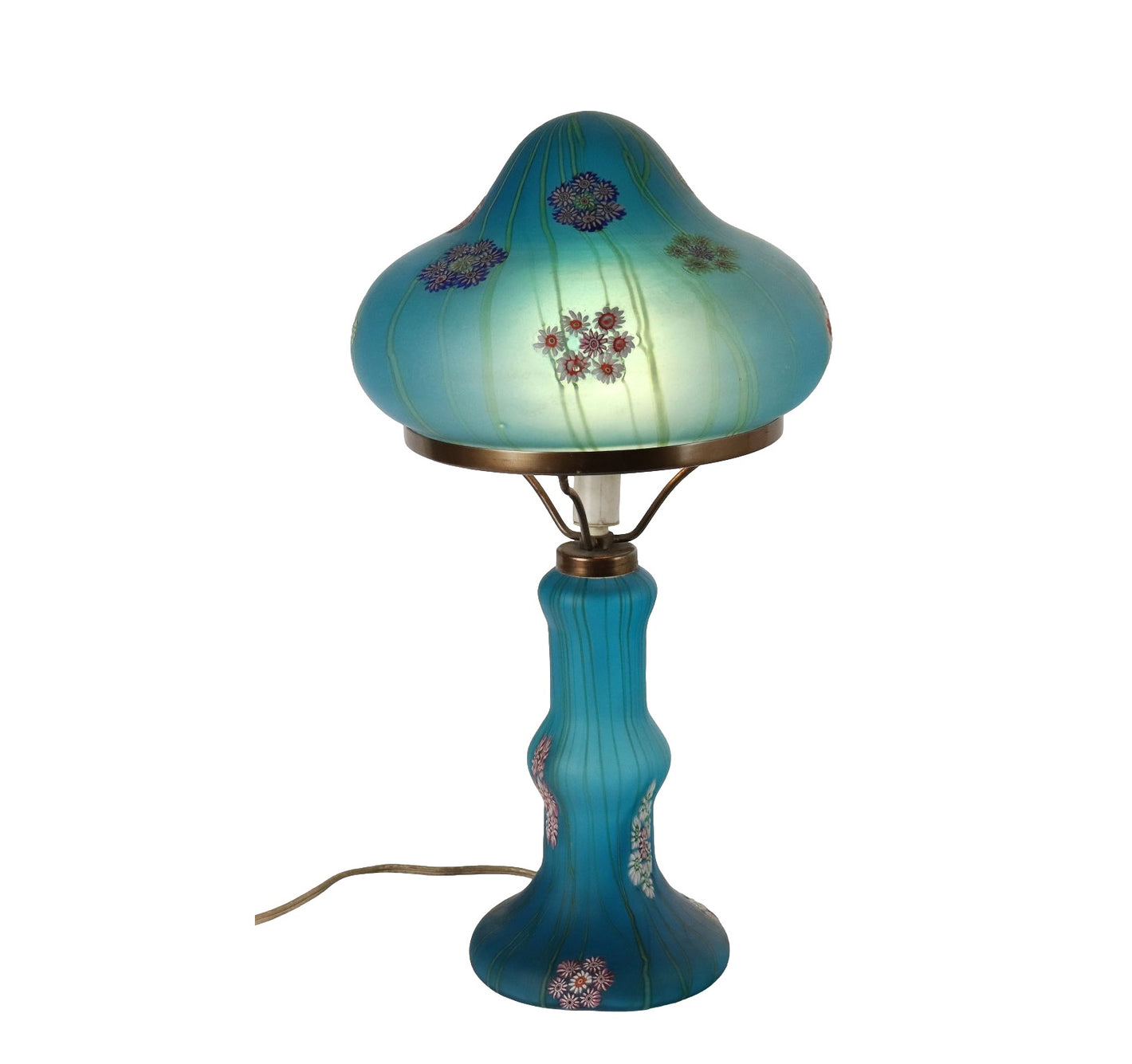 Vintage 1950s Table Lamp Millefiori by F.lli Toso Glass