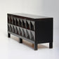 Brutalist ebonized oak sideboard by J. Batenburg for Mi, 1969