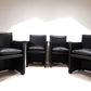 Set of 4 Cassina Break 401 leather dining chairs by Mario Bellini, 1970