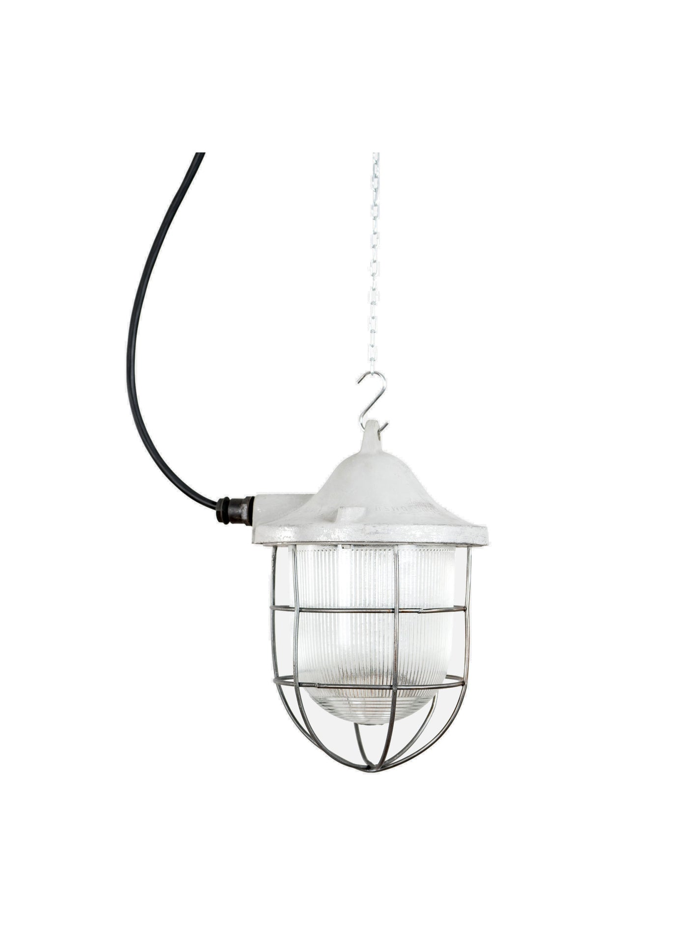 Industrial Pendant Lamp made of Cast Iron and Glass, Poland, 1970