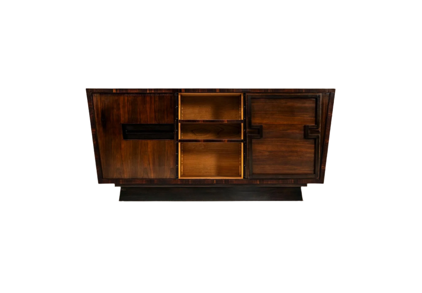 Modernist Sideboard In Studded Rosewood By Andre Sornay, France 1940s