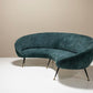 Blue Curved Sofa In The Style Of Federico Munari, Italy 1950's