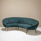 Blue Curved Sofa In The Style Of Federico Munari, Italy 1950's