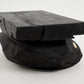 Rustic Sculptural Side Table, Stool, Burnt Black Wood