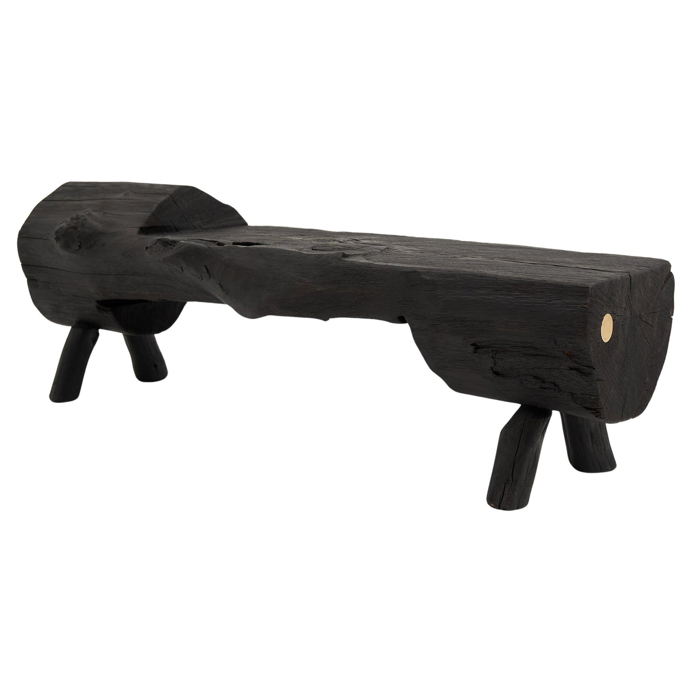 Black Burnt Wood, Brutalist Bench, Outdoor & Indoor, Natural and Eco Friendly