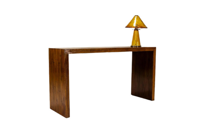 Console Veneered in Dark Stained Bamboo, Belgium 1980s