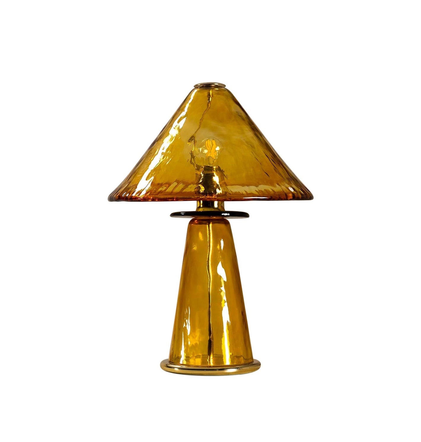 La Murrina Table Lamp in Amber Murano glass and Brass, 1980s