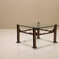 Square Coffee Table In Casted Brass And Glass, Italy 1960's