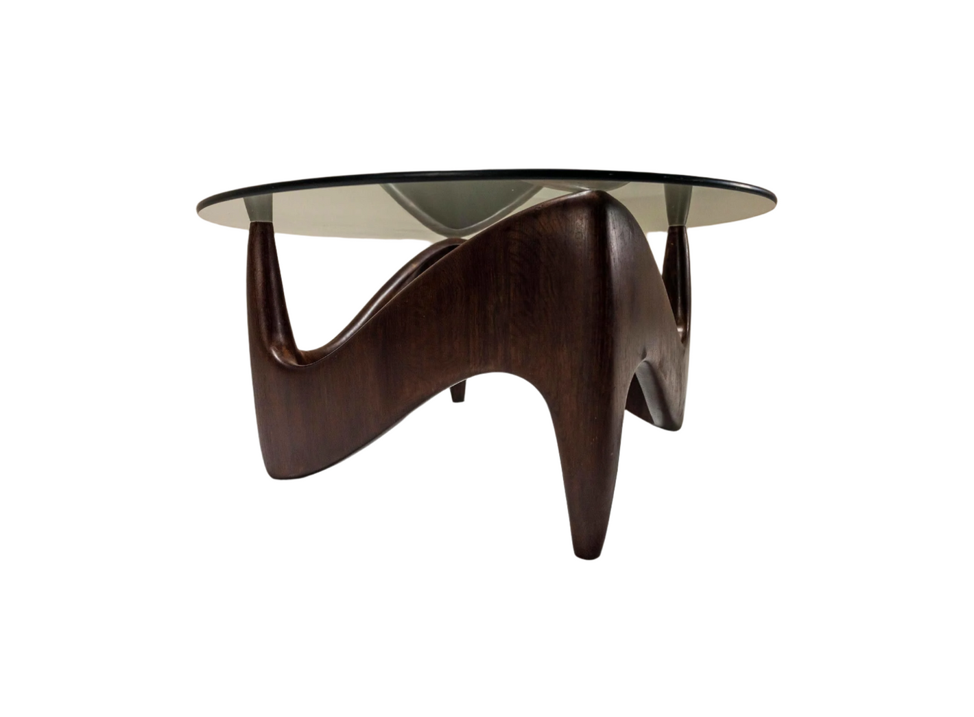 Sculptural And Organic Shaped Coffee Table In Wood And Glass, Italy 1970s