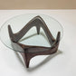 Sculptural And Organic Shaped Coffee Table In Wood And Glass, Italy 1970s