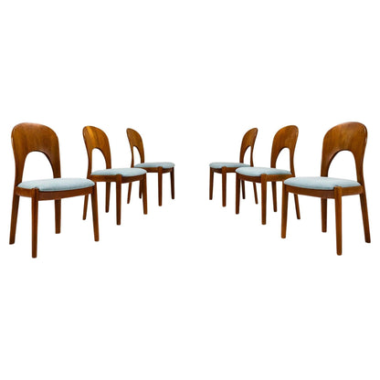 Six “Morten” Teak Dining Chairs by Niels Koefoed, Denmark 1960s