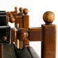 Brutalist Oak Chairs with Faux Leather in the Style of Charles Dudouyt, 1950s