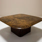 Coffee Table In Wood And Brown-Gold Marble, Italy 1960's