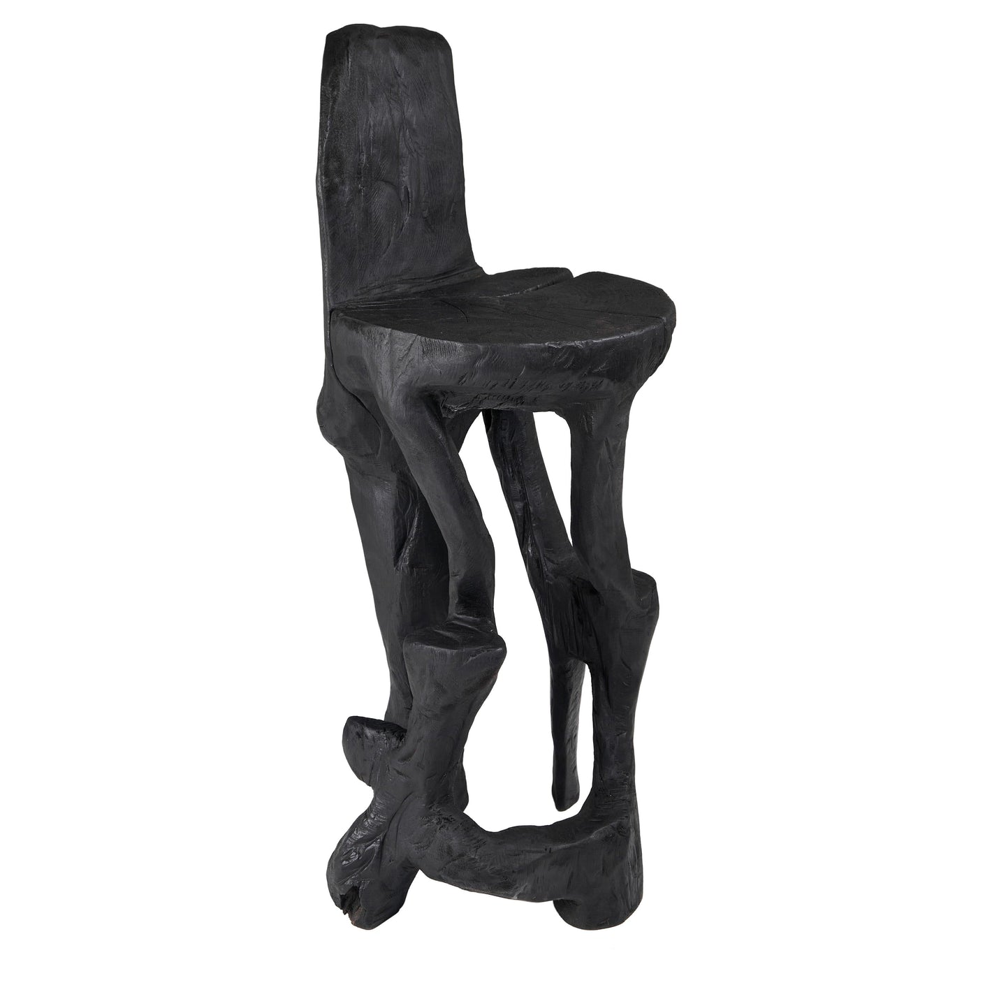 Makha, Solid Wood Sculptural Bar Chair, Original Contemporary Design