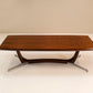 Architectural Large Coffee Table in Rosewood Veneer and Metal, 1960s