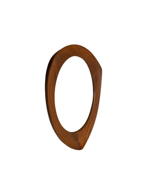 Smoothly Shaped Triangular Teak Mirror by Campo e Graffi, Italy 1960s