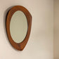 Smoothly Shaped Triangular Teak Mirror by Campo e Graffi, Italy 1960s