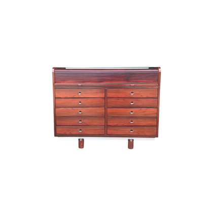 804 Rosewood Rolltop Desk by Gianfranco Frattini for Bernini 1960s