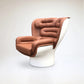 Cognac and white Elda chair by Joe Colombo for Longhi Italy