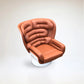 Cognac and white Elda chair by Joe Colombo for Longhi Italy