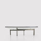 "Onda" Brushed Steel and Glass Coffee Table by Giovanni Offredi for Saporiti 1970s