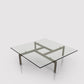 "Onda" Brushed Steel and Glass Coffee Table by Giovanni Offredi for Saporiti 1970s