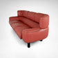 Bull 3-seater red leather sofa by Gianfranco Frattini for Cassina 1987