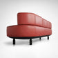 Bull 3-seater red leather sofa by Gianfranco Frattini for Cassina 1987