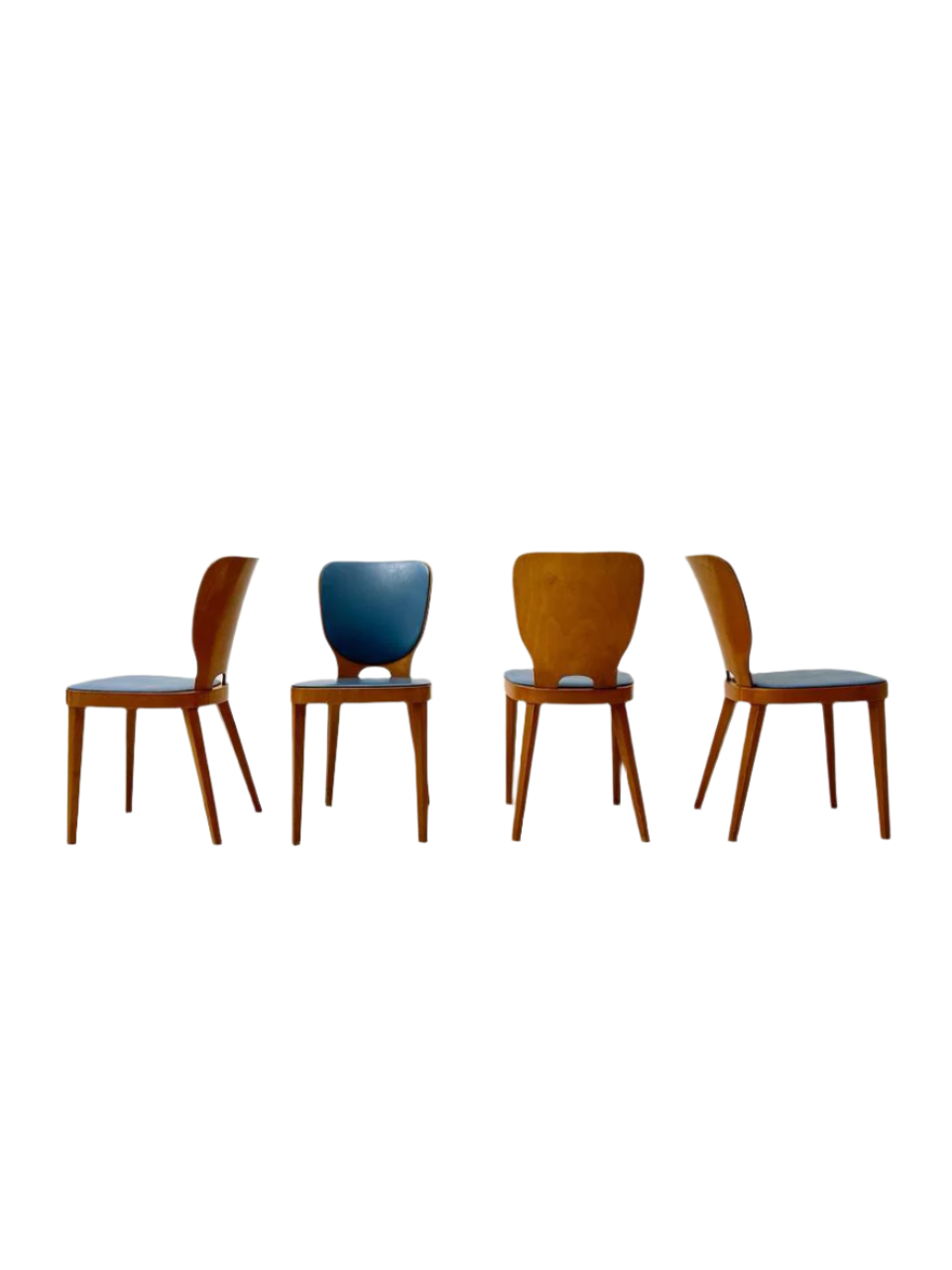 Set of Blue Max Bill chairs from Horgen Glarus, 1952