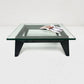 Modern Coffee table with Iron Frame & Glass Top