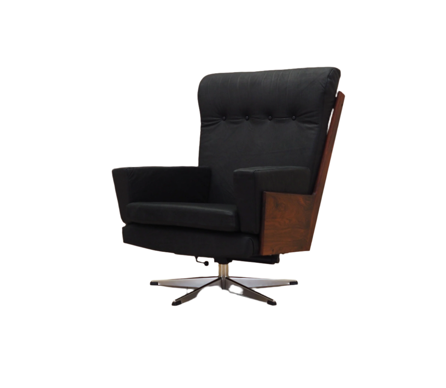 1970s Scandinavian Modern Office Leather Armchair, Demark.