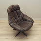 1960s Leather Swivel Armchair by H.W. Klein for Bramin, Danish Modern Design