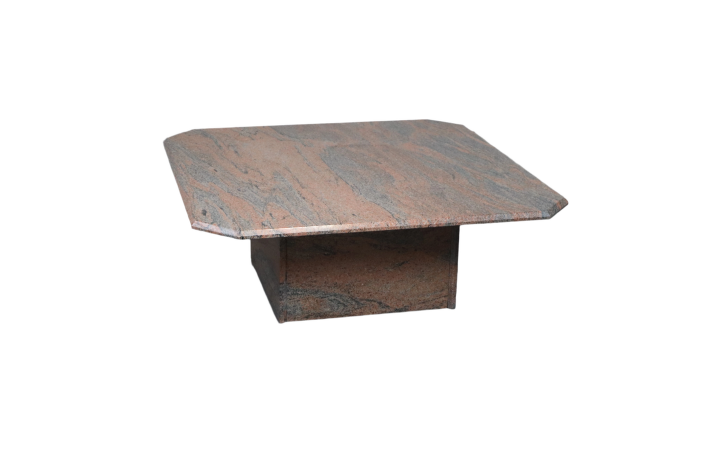 Pink Veined Granite Coffee Table, 1980s