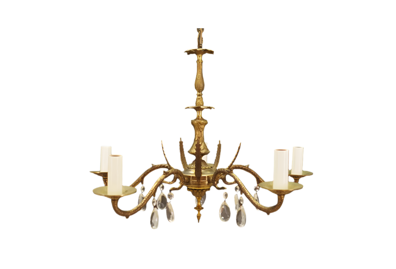 Danish Brass chandelier, 1960s.