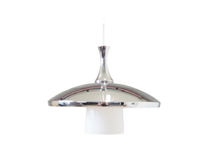 Danish Pendant lamp in Chrome Silver, 1980s.