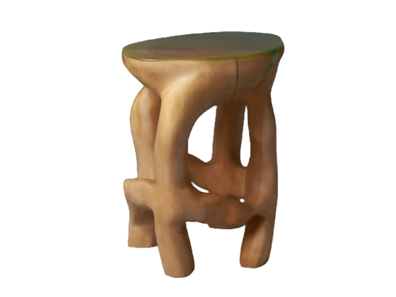 "Satyrs" Solid Wood Sculptural Contemporary Side Table