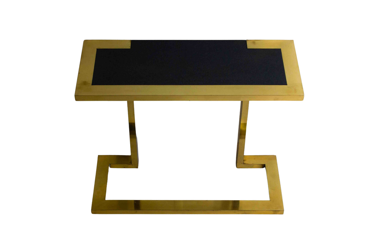 Rare Nucci Valsecchi console in brass & blue granite, Italy 1970s