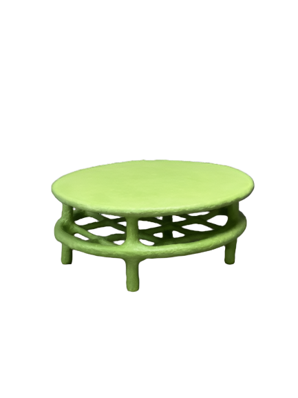 Green Oval Coffee Table With Grid