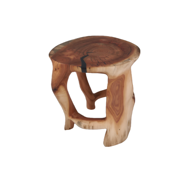 "Satyrs" Solid Wood Sculptural Contemporary Side Table Contemporary Design