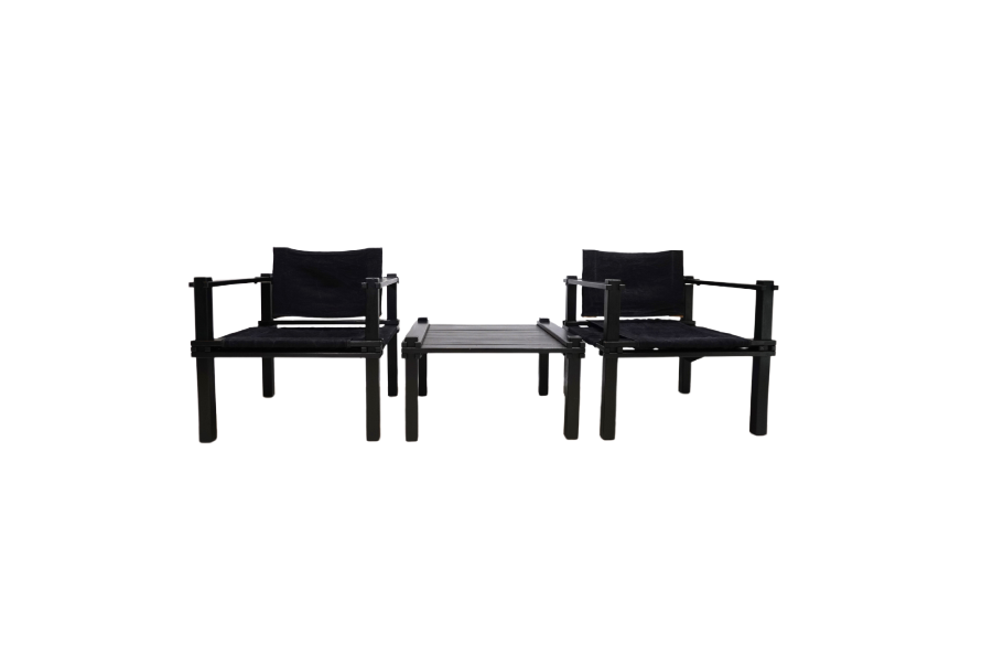 Set of 2 Bofinger Farmer Lounge Chairs with table by Gerd Lange, 1960