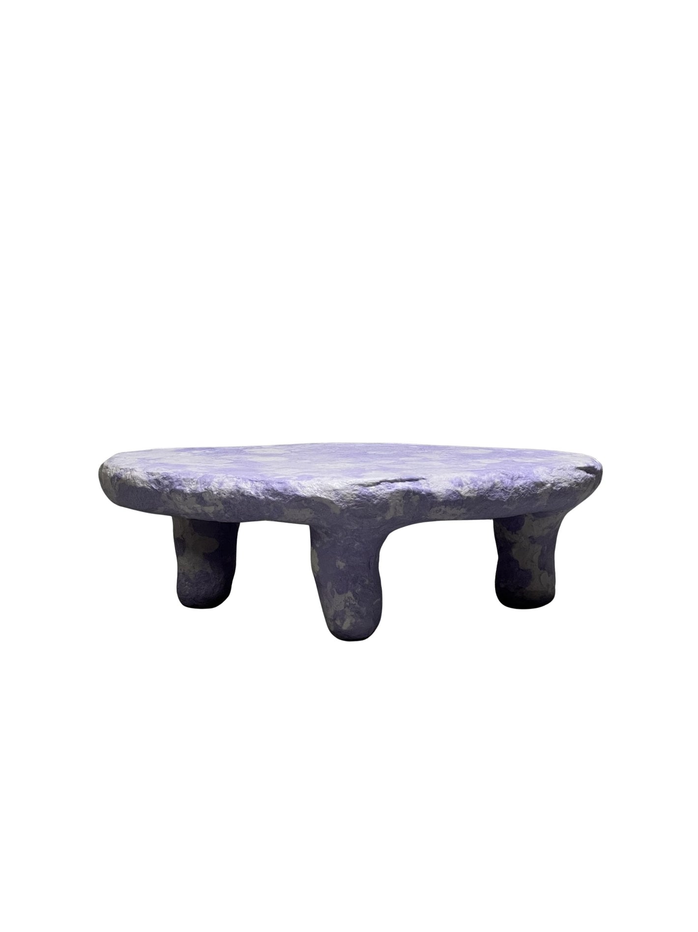 Purple And White Oval Coffee Table