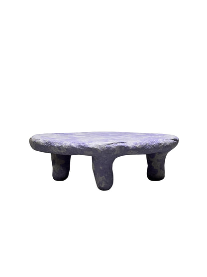 Purple And White Oval Coffee Table