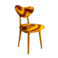 Mid Century Heart Chair in Hand Tufting Yellow Wool, Europe, Poland, 1960s