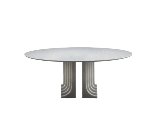 Vintage Simon Samo Table Design Carlo Scarpa White Marble, 1970