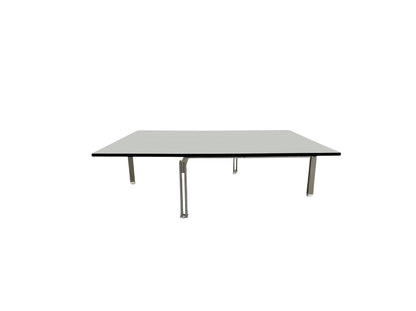 "Onda" Brushed Steel and Glass Coffee Table by Giovanni Offredi for Saporiti 1970s