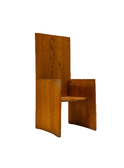 Adamo Highback Chair with Silhouette in Pine by Ugo Marano, 1978