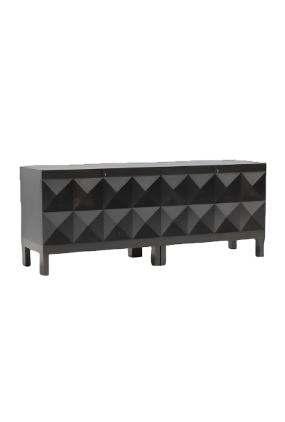 Brutalist ebonized oak sideboard by J. Batenburg for Mi, 1969